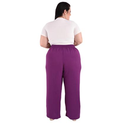 Imagem de Calça Pantalona Plus SIze Feminina Cintura Alta Dunas Tendencia