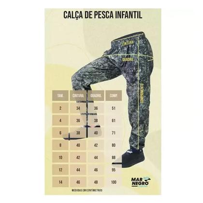 Imagem de Calça Pesca Mar Negro Hidronatic Infantil UV50+ Vira Bermuda Cor Caqui