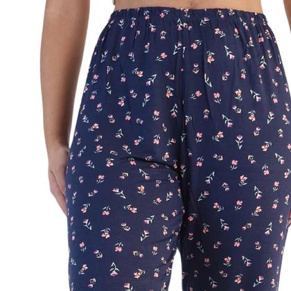 Imagem de Calça Pijama Floral Marinho Malwee 1000117648 Viscose