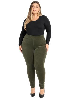 Imagem de Calça Plus Size Feminina Anistia Fusô Veludo Cotele Elastano