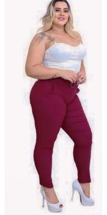 Imagem de Calça Plus Size Feminino Social Com Bolsos E Cinto 
