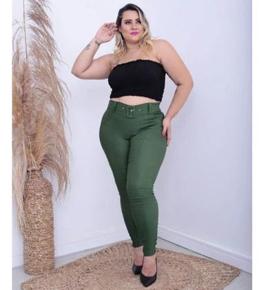 Imagem de Calça Plus Size Feminino Social Com Bolsos E Cinto 
