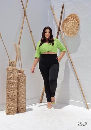 Imagem de Calça Plus Size Flanelada Forrada Com Bolsos Frontais Para Inverno