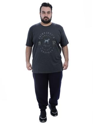 Imagem de Calça Plus Size Masculina de Moletom Sem Felpa Marinho