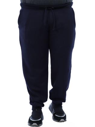 Imagem de Calça Plus Size Masculina de Moletom Sem Felpa Marinho