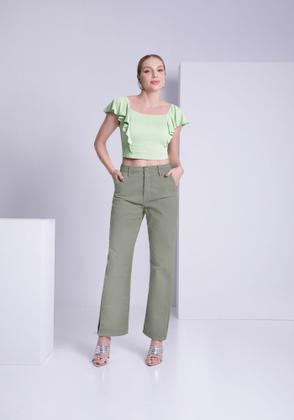 Imagem de Calça Reta Cropped Chapa Barriga LUNENDER 20981