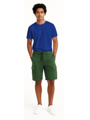 Imagem de Calça Sarja Cargo Vira Bermuda Com Elástico e Cordão