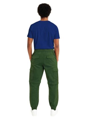 Imagem de Calça Sarja Cargo Vira Bermuda Com Elástico e Cordão