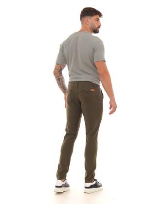 Imagem de Calça Sarja Chino Masculina Básica 22938 Verde Militar