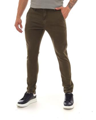 Imagem de Calça Sarja Chino Masculina Básica 22938 Verde Militar