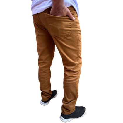 Imagem de Calça sarja e jeans basica masculina elastano skinny varias cores a pronta entrega