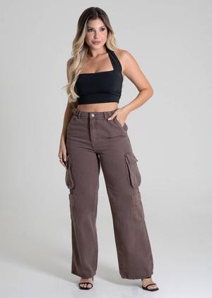 Imagem de Calça Sarja Sawary Wide Leg - 279950 - 42
