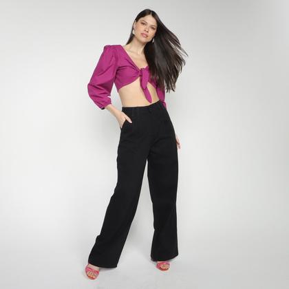 Imagem de Calça Sarja Sawary Wide Leg Feminina