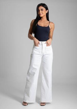 Imagem de Calça Sarja Sawary Wide Leg Petit - 282401 - Off white 44