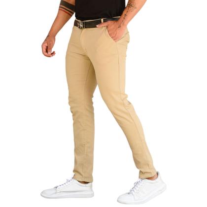 Imagem de Calça Sarja Social Masculina Bolso Embutido Slim