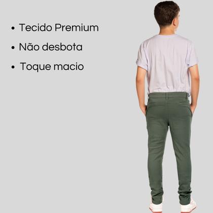 Imagem de Calça Sarja Social Masculino Infantil de Menino Alfaiataria