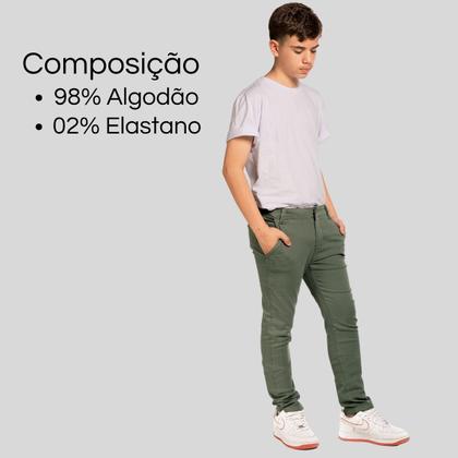 Imagem de Calça Sarja Social Masculino Infantil de Menino Alfaiataria