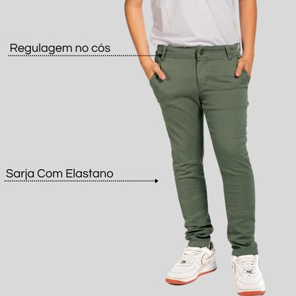 Imagem de Calça Sarja Social Masculino Infantil de Menino Alfaiataria