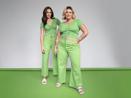 Imagem de Calça Sarja Vista Magalu Wide Leg Maravilhosa