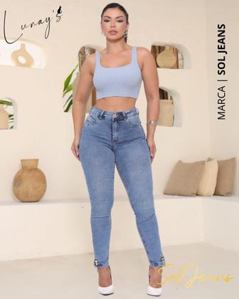 Imagem de Calça Skinny Cintura Alta Levanta Bumbum Sol Jeans L358