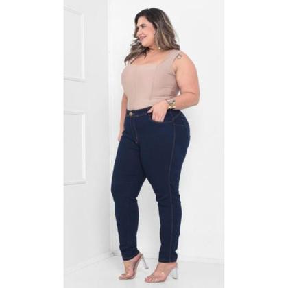 Imagem de Calça Skinny Plus Size Jeans lavagem escura com lycra Taiga Faraya