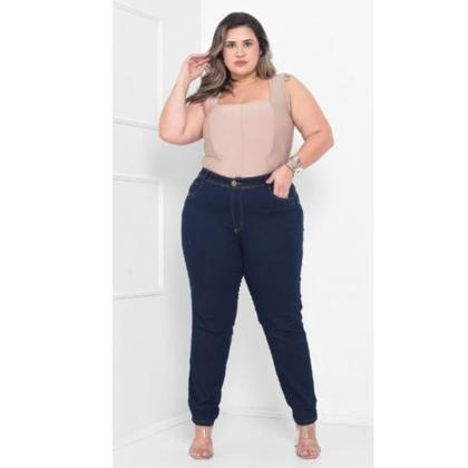 Imagem de Calça Skinny Plus Size Jeans lavagem escura com lycra Taiga Faraya