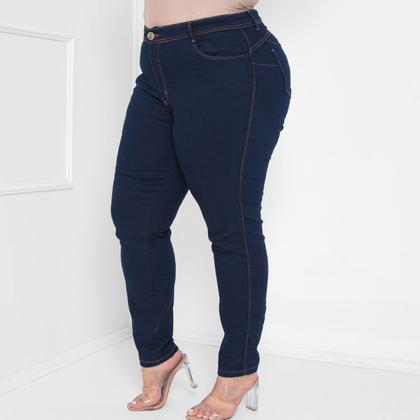 Imagem de Calça Skinny Plus Size Jeans lavagem escura com lycra Taiga Faraya
