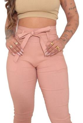 Imagem de Calça Social Feminina Com Lycra Clochard Laço Cintura Alta