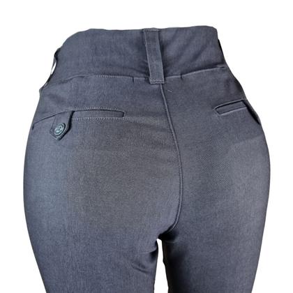 Imagem de Calça Social Feminina Tecido Bengaline Skinny Alto Conforto Plus Size Cinza