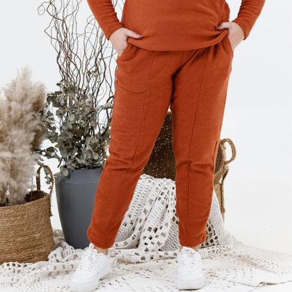 Imagem de Calça soft peluciada feminina plus size básica moda inverno 20224a