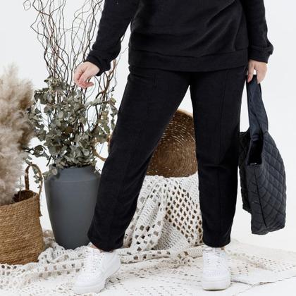 Imagem de Calça soft peluciada feminina plus size básica moda inverno 20224a