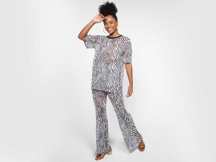 Imagem de Calça Vista Magalu Tule Flare Estampada