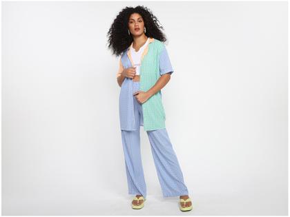 Imagem de Calça Vista Magalu Viscose Xadrez