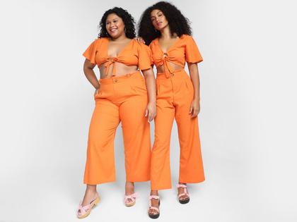 Imagem de Calça Vista Magalu Wide Leg Manihi Cintura Elástica