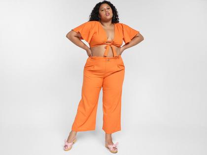 Imagem de Calça Vista Magalu Wide Leg Manihi Cintura Elástica