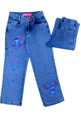 Calça Wide Leg de Menina com Silk Stitch - Brink Link - Calça