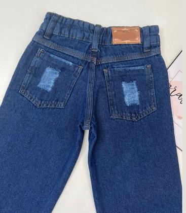 Imagem de Calça Wide Leg Feminina Infantil Jeans Lançamento Blogueiras