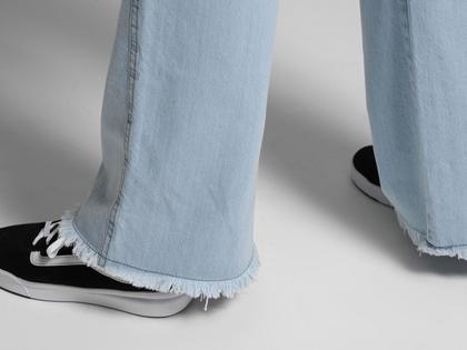 Imagem de Calça Wide Leg Vista Magalu Barra Desfiada