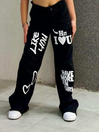 Imagem de Calça wideleg juvenil com estampa