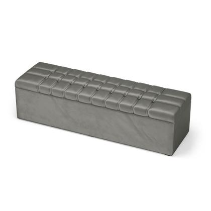 Imagem de Calçadeira Alpha 160 Queen N-023 Veludo Cinza Claro Aradecor