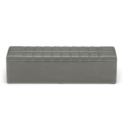 Imagem de Calçadeira Alpha 160 Queen N-023 Veludo Cinza Claro Aradecor