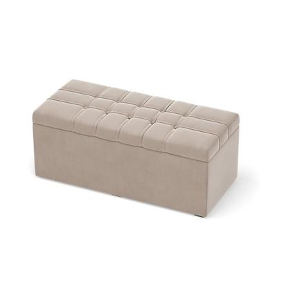 Imagem de Calçadeira Alpha 90 Solteiro Decorativa Z-003 Sued Bege Aradecor