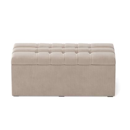 Imagem de Calçadeira Alpha 90 Solteiro Decorativa Z-003 Sued Bege Aradecor