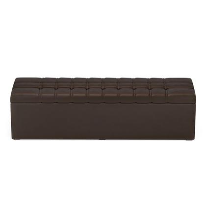 Imagem de Calçadeira Alpha Estofada 140 para Cama Box de Casal N-027 Veludo Marrom Chocolate Aradecor