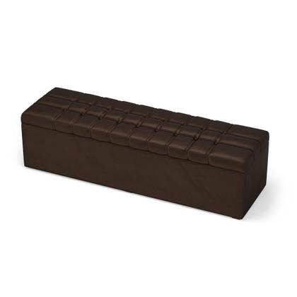 Imagem de Calçadeira Alpha Estofada 140 para Cama Box de Casal N-027 Veludo Marrom Chocolate Aradecor