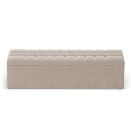 Imagem de Calçadeira Alpha Estofada 160 para Cama Box Queen Z-003 Sued Bege Aradecor