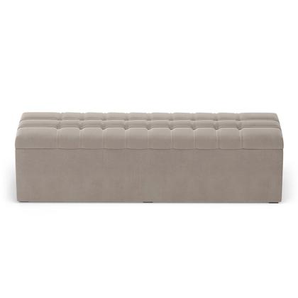 Imagem de Calçadeira Alpha Estofada 195 para Cama Box King Z-006 Sued Capuccino Aradecor