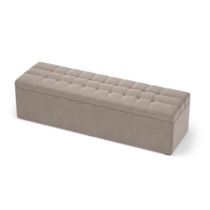 Imagem de Calçadeira Alpha Estofada 195 para Cama Box King Z-006 Sued Capuccino Aradecor