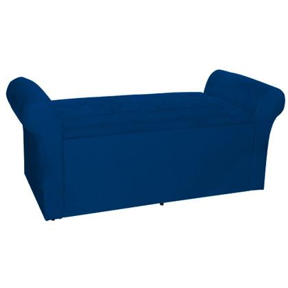 Imagem de Calçadeira Baú Cancun 160cm Casal Queen Luxo Suede Cores - DS Estofados