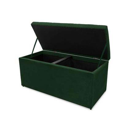 Imagem de Calçadeira Baú Estofada Dunas Queen 160 cm - Veludo Verde